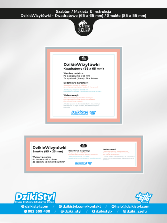Szablon Papieru - Wizytówki - Kwadratowe i Smukłe - Zdjęcie produktu 12.png