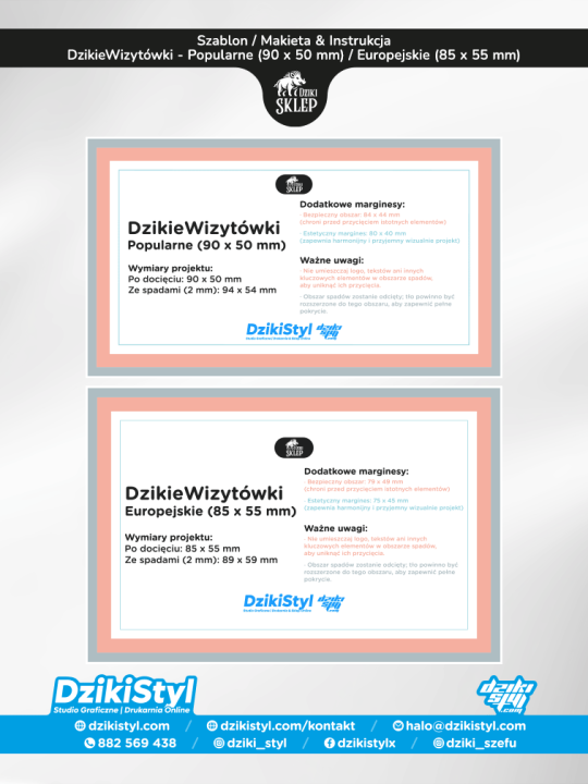 Szablon Papieru - Wizytówki - Popularne i Europejskie - Zdjęcie produktu 11.png