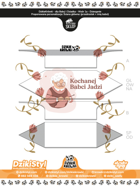 Dzikie Krówki - dla Babci - Wzór 1a - Dzierganie