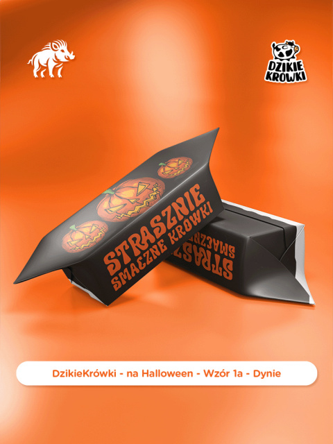 Dzikie Krówki - na Halloween - Wzór 1a - Dynie