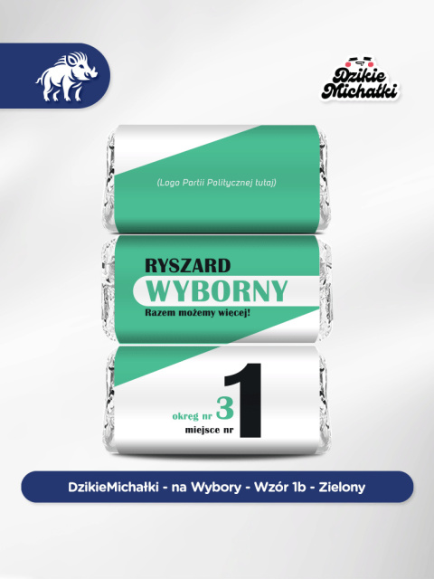 Dzikie Michałki - na Wybory - Wzór 1b - Zielony