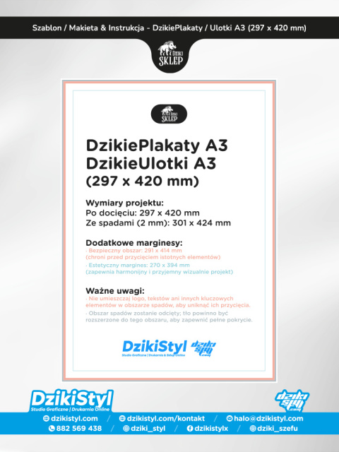 Dzikie Plakaty / Ulotki - A3 (297 x 420 mm)