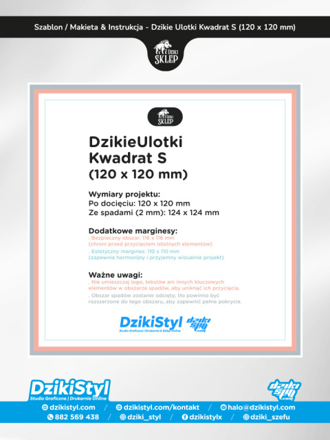 Dzikie Ulotki Premium - Kwadrat S (120 x 120 mm)