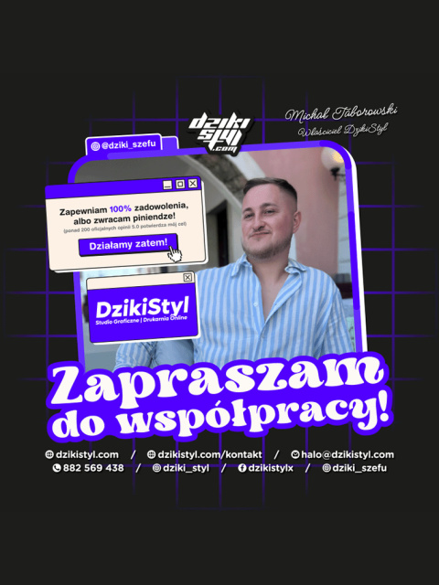 Dzikie Wizytówki - Składane na pół poziomo (klasyczne)