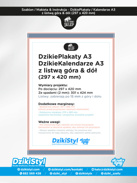 Dzikie Kalendarze - Listwowane - A3 (297 x 420 mm) Dzikie Kalendarze - Listwowane - A3 (297 x 420 mm)