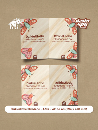 Dzikie Ulotki - Składane na pół - A3x2 - A2 do A3 (594 x 420 mm)