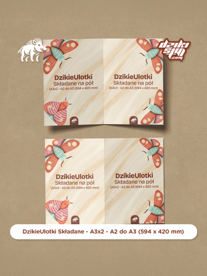 Dzikie Ulotki - Składane na pół - A3x2 - A2 do A3 (594 x 420 mm)