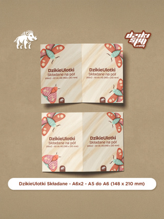Dzikie Ulotki - Składane na pół - A6x2 - A5 do A6 (148 x 210 mm)