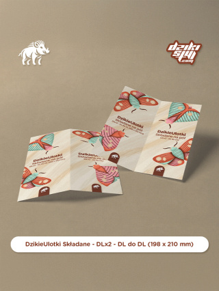 Dzikie Ulotki - Składane na pół - DLx2 - DL do DL (198 x 210 mm)
