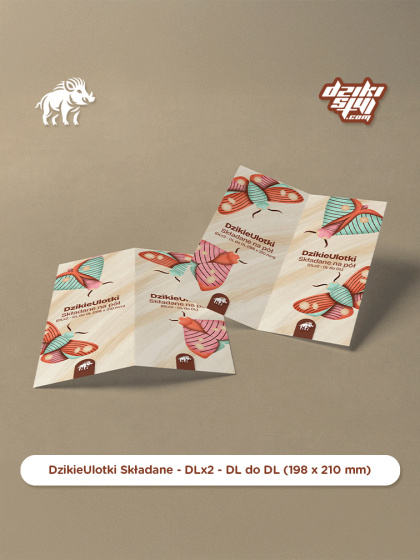 Dzikie Ulotki - Składane na pół - DLx2 - DL do DL (198 x 210 mm)